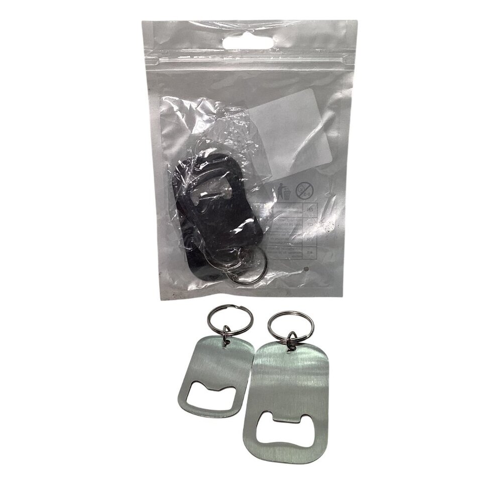 4 pcs Stainless Steel Bottle Opener Key Chains 2 Small 2 Large New